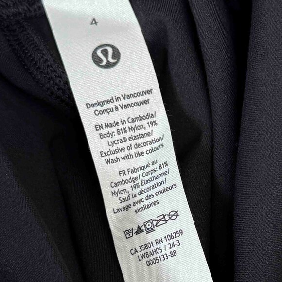 NWT LULULEMON NULU SLIM FIT HIGH RISE STRETCH BLACK GLAM VSCO CLEAN GIRL SKIRT 4 - Picture 8 of 8